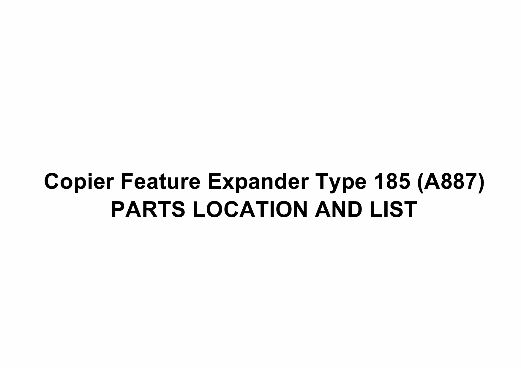 RICOH Options A887 Copier-Feature-Expander-Type-185 Parts Catalog PDF download-1